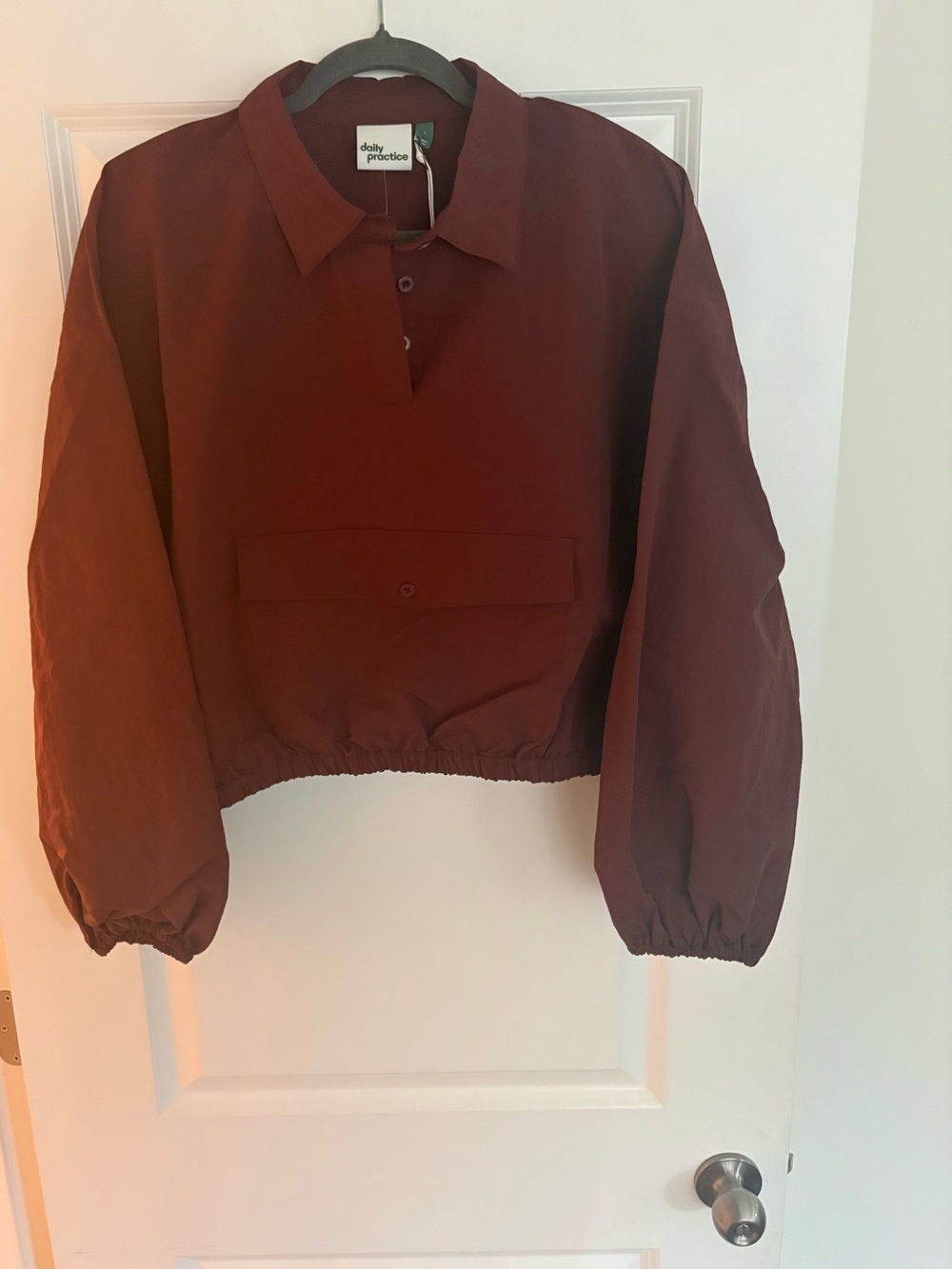Daily Practice Women's Utility Pullover Jacket in Rum Raisin